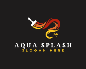 Paint Splash Brush logo design