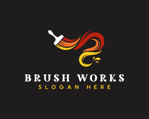 Paint Splash Brush logo design