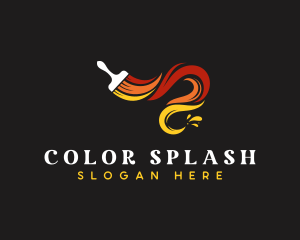 Paint Splash Brush logo design