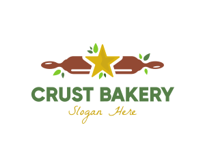 Star Bakery Rolling Pin logo design