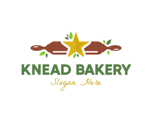 Star Bakery Rolling Pin logo design