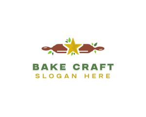 Star Bakery Rolling Pin logo design