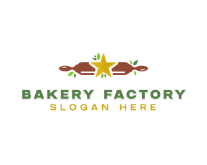 Star Bakery Rolling Pin logo design