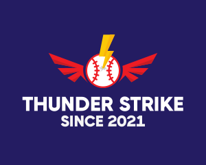 Thunder Baseball Wings logo design