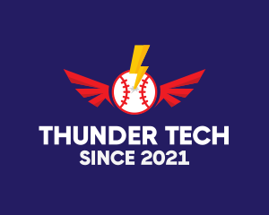 Thunder Baseball Wings logo design