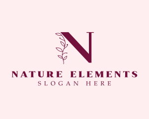 Floral Elegant Letter N logo design