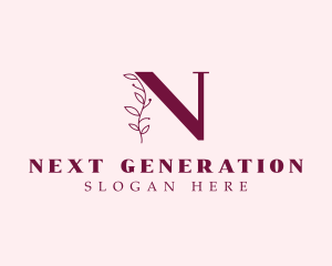 Floral Elegant Letter N logo design