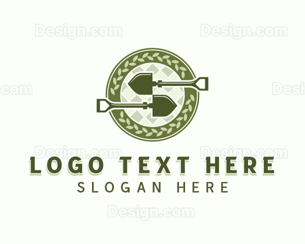 Lawn Shovel Gardening Logo