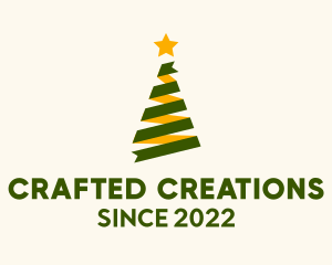 Ribbon Christmas Tree Decor  logo design