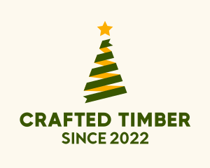 Ribbon Christmas Tree Decor  logo design