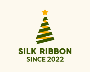 Ribbon Christmas Tree Decor  logo design