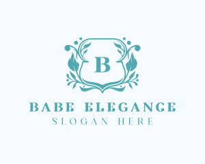 Luxury Floral Shield logo design