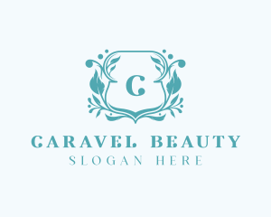 Luxury Floral Shield logo design