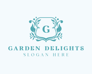 Luxury Floral Shield logo design