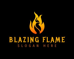 Fire Rooster Flame logo design