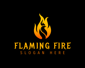 Fire Rooster Flame logo design