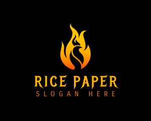 Fire Rooster Flame logo design