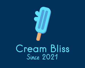 Blue Ice Cream Popsicle logo design