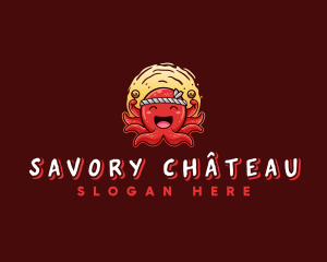 Octopus Takoyaki Food logo design