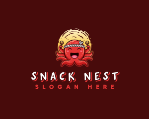 Octopus Takoyaki Food logo design