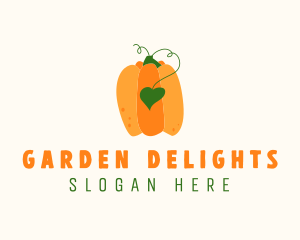 Pumpkin Garden Heart logo design