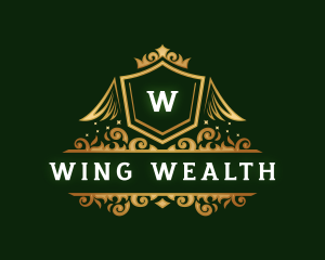 Premium Wings Crest logo design