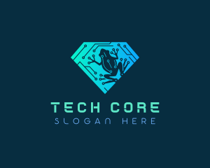 Cyber Tech Frog logo design