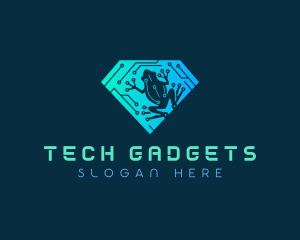 Cyber Tech Frog logo design