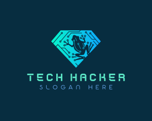 Cyber Tech Frog logo design