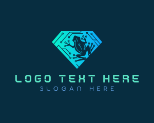 High Tech - Cyber Tech Frog logo design