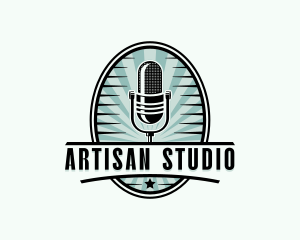 Podcasting Radio Studio logo design