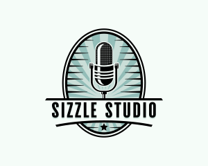 Podcasting Radio Studio logo design