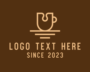 Brown Cafe Letter U logo