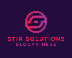 Mobile Application Letter S logo design