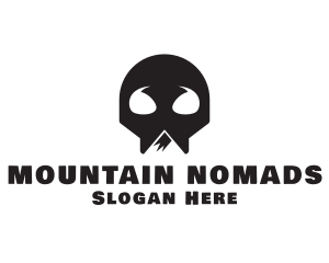 Skeleton Skull Mountain logo design