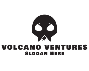 Skeleton Skull Mountain logo design