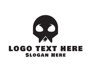 Volcano - Skeleton Skull Mountain logo design