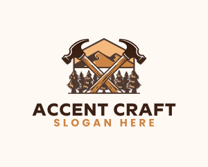 Hammer Carpentry Mountain logo design