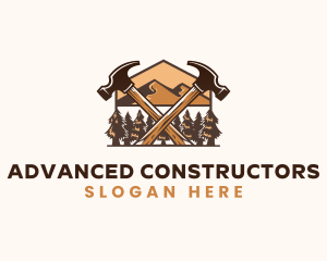 Hammer Carpentry Mountain logo design