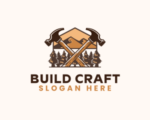 Hammer Carpentry Mountain logo design