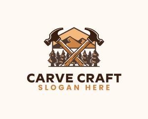 Hammer Carpentry Mountain logo design