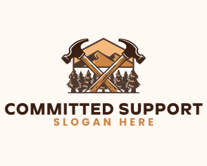 Hammer Carpentry Mountain logo design