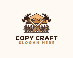 Hammer Carpentry Mountain logo design