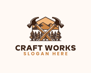 Hammer Carpentry Mountain logo design