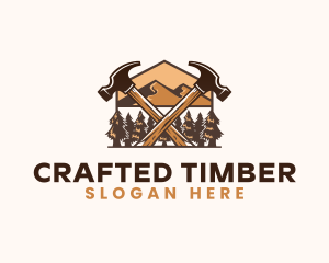 Hammer Carpentry Mountain logo design