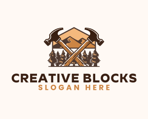 Hammer Carpentry Mountain logo design