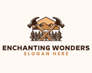 Hammer Carpentry Mountain logo design