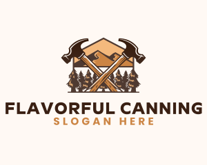 Hammer Carpentry Mountain logo design