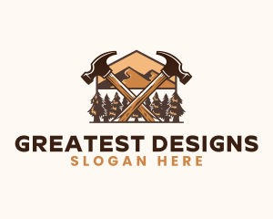 Hammer Carpentry Mountain logo design