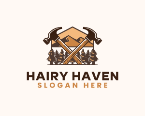 Hammer Carpentry Mountain logo design